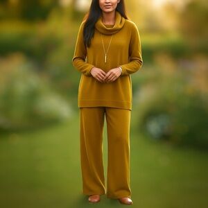Elegant Two-piece Set — A Honey-toned Ensemble